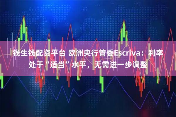 钱生钱配资平台 欧洲央行管委Escriva：利率处于“适当”水平，无需进一步调整